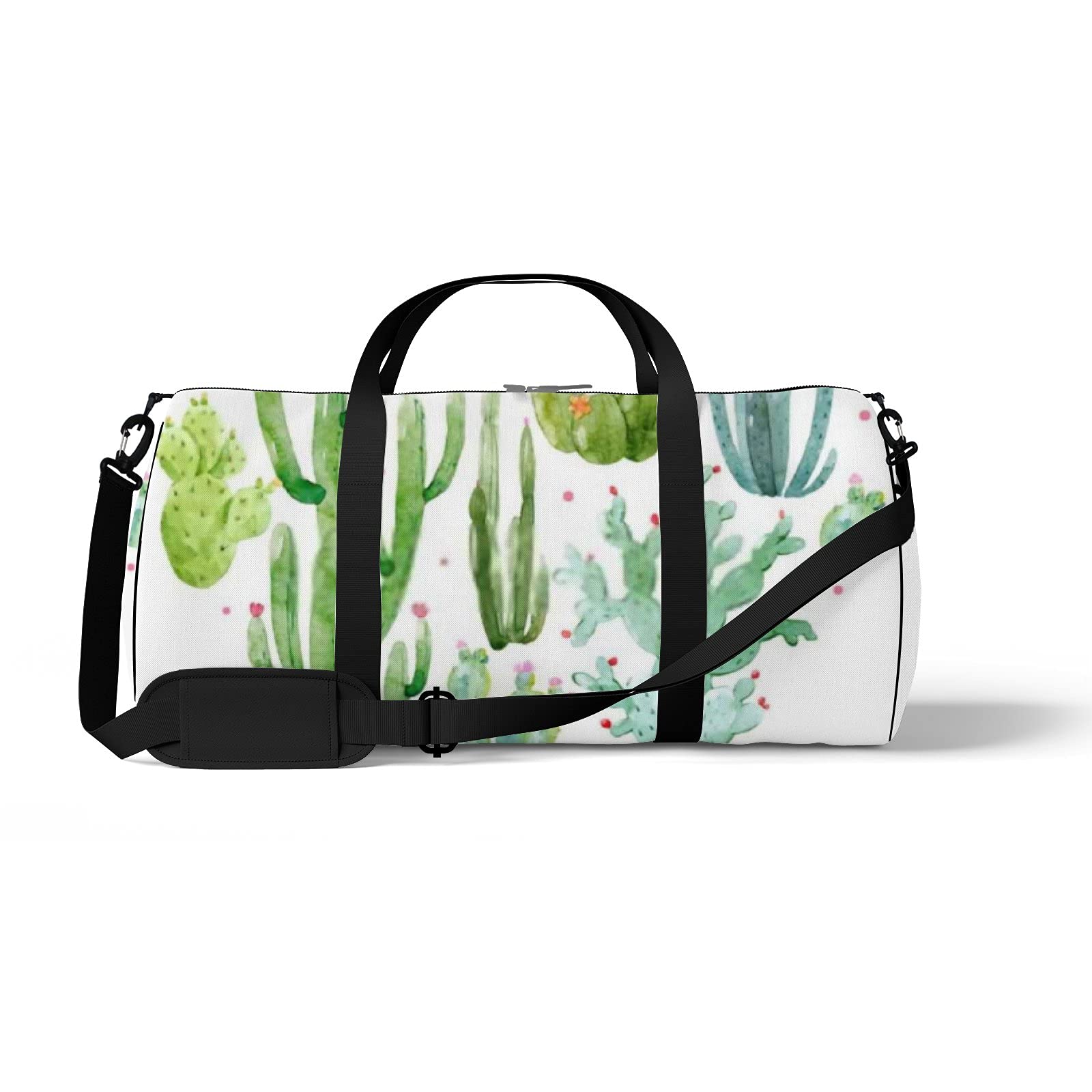 Waterproof Tropical Heart Cactus Gym Bag - Lightweight Duffle Bag for Women & Men | Sports, Travel & Carry-On Luggage | Perfect for Workouts, Beach Trips & Boarding