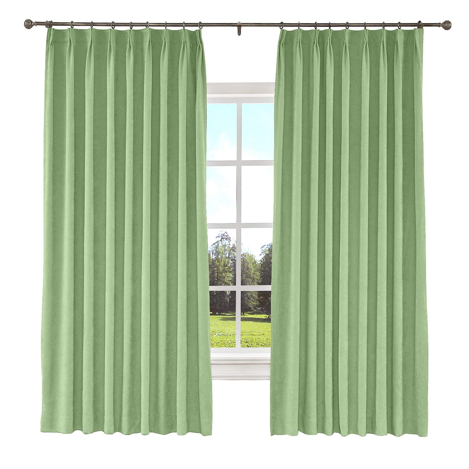 Premium White House Linen Double Pinch Pleat Drapery Panels - Extra Long 96