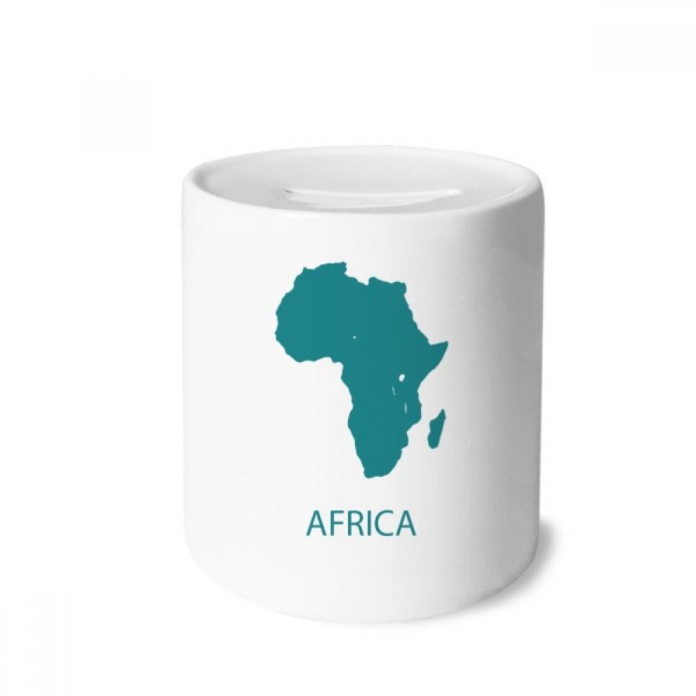 DIYthinker Africa Continent Outline Ceramic Piggy Bank - Money Box Coin Bank for Savings, Unique Gift for Kids & Collectors - Perfect for Home Decor, Travel Souvenirs, and Educational Geography Learning