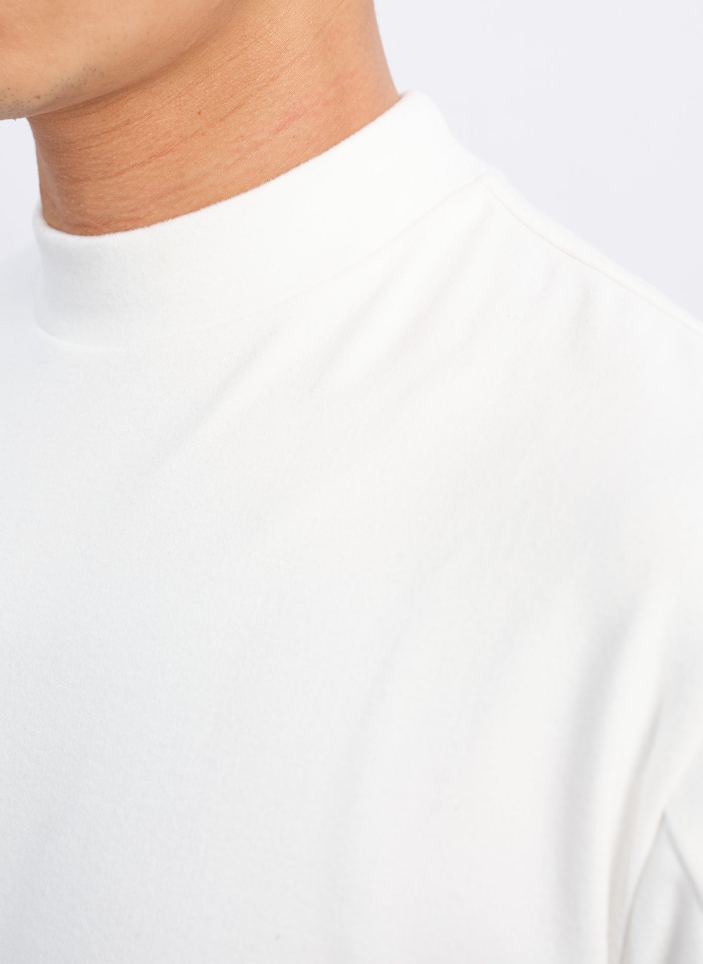Premium Mercerized Cotton Mock Neck T-Shirt (T05) - Soft & Durable for Casual Wear, Layering & Everyday Comfort