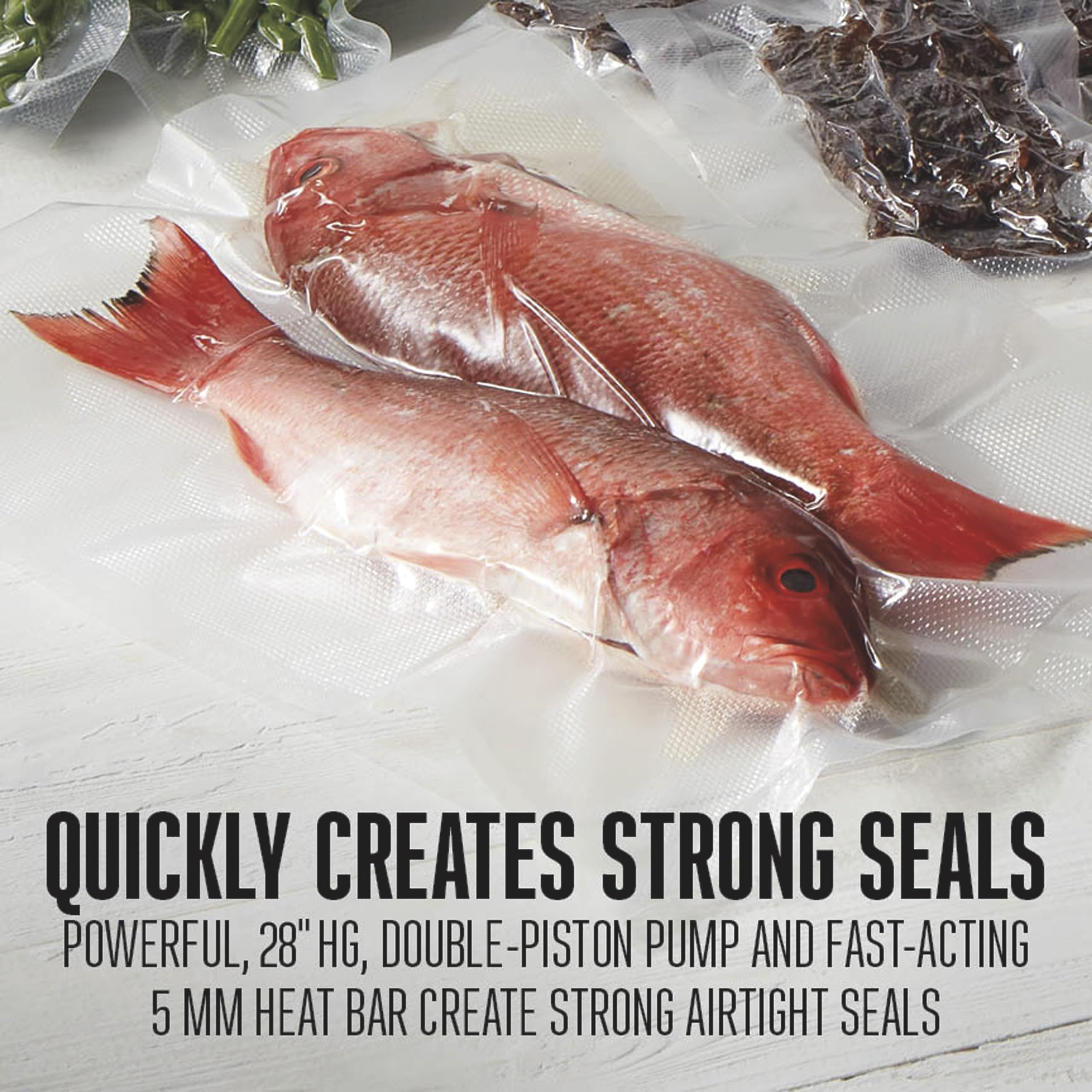 Weston Pro 1100 Vacuum Sealer Machine - 460W Stainless Steel Food Saver for Sous Vide & Meal Prep | Extra-Wide 5mm Seal Bar (11