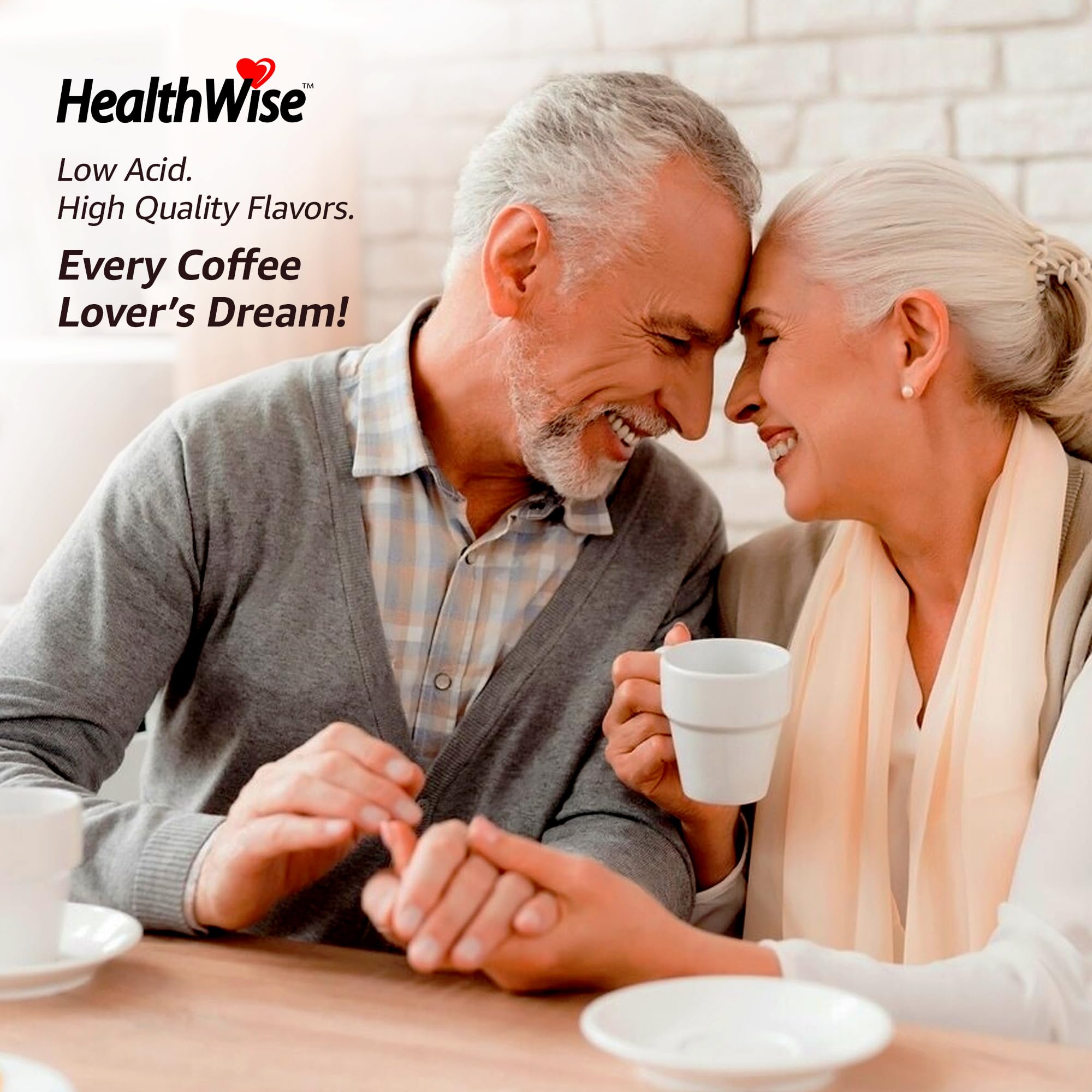 Healthwise Chocolate Coconut Low Acid Coffee K-Cups for Acid Reflux & Heartburn Relief - Gentle on Sensitive Stomachs, Reduces Digestive Discomfort - 144 Count (12 Pack) - Perfect for Morning Brews & Afternoon Pick-Me-Ups