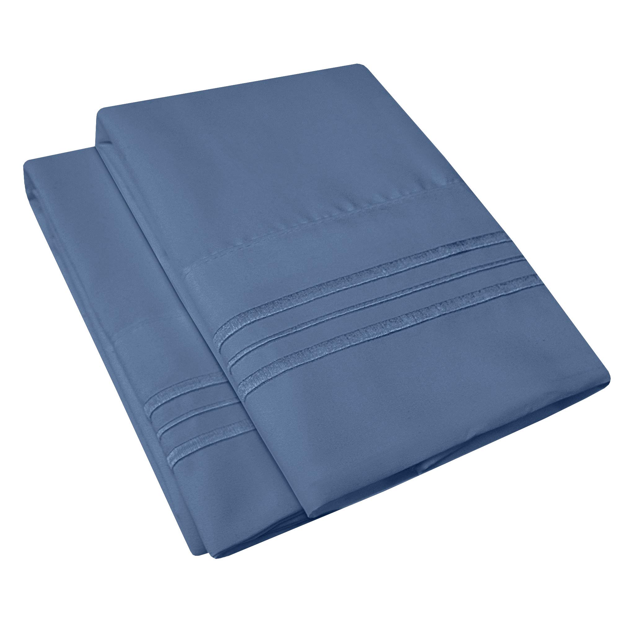 Supreme Collection 1500 Thread Count 2-Pack Luxury Embroidered Pillowcases - Premium Soft, Wrinkle Resistant & Breathable Bedding - Standard Size Fits Most Pillows - Perfect for Master Bedroom, Guest Room or Hotel Use