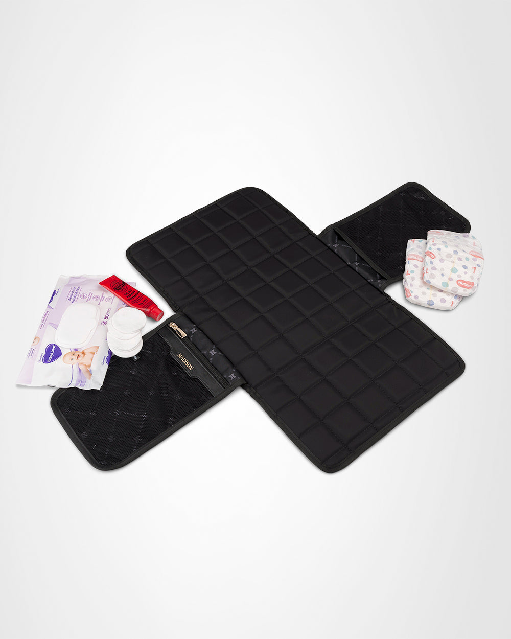 Baby 3 Piece Set - Soft Changing Pad, Stroller Toy Clip & Zippered Storage Pouch | Portable Diaper Changing Essentials for Newborns & Toddlers | Perfect for Travel, Daycare & On-the-Go Parenting