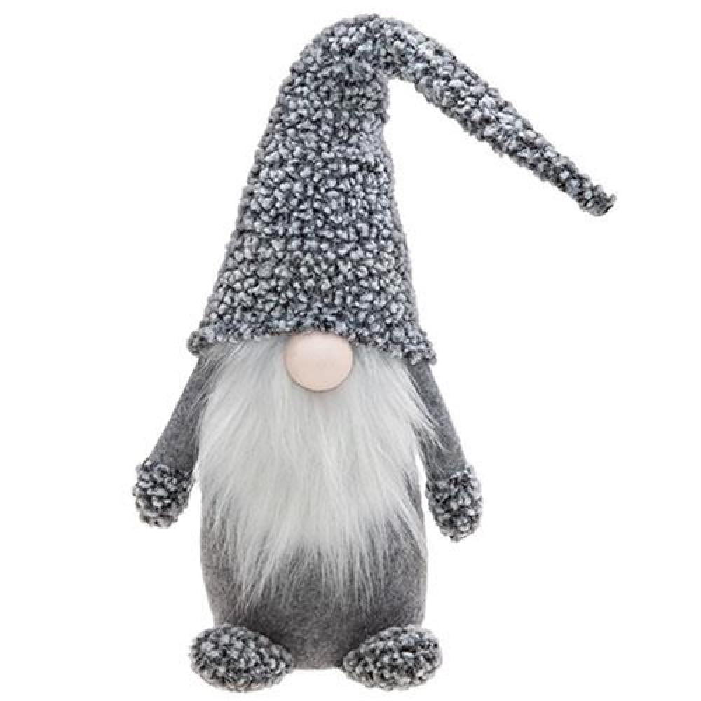 Large Gray Santa Gnome Hat - Christmas Decoration for Home, Garden, and Holiday Festive Decor