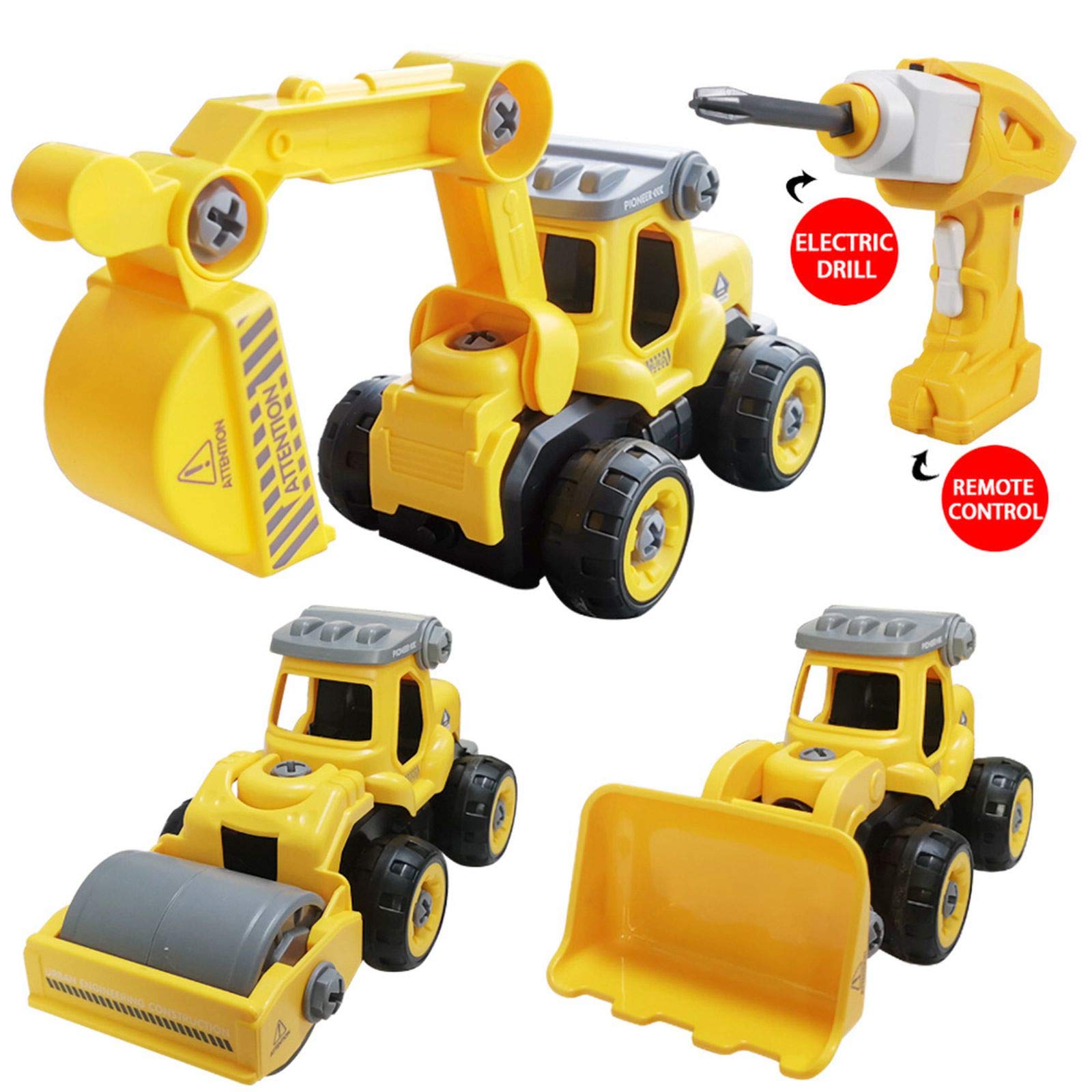 SZJJX 3-in-1 STEM Building Toy - Convertible Construction Truck, Remote Control Car & DIY Take Apart Toys for Kids Ages 3-6 | Educational Gift for Boys & Girls | Perfect for Indoor Play, Birthday Presents & Early Learning Activities