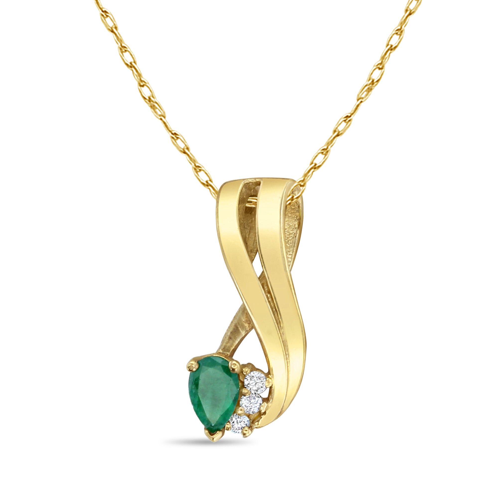 Vintage Style Emerald & Diamond Necklace in 14k Yellow Gold - Elegant Jewelry for Weddings, Anniversaries & Special Occasions
