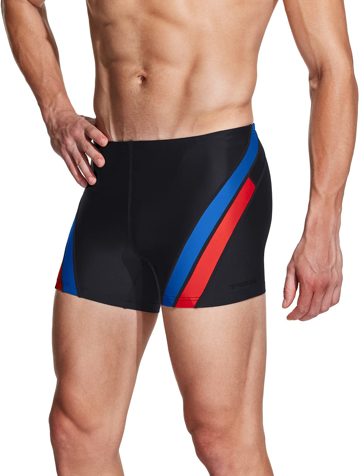 TSLA Men's Quick Dry Compression Swim Jammers - UPF 50+ Square Leg Swim Trunks for Athletic Training & Water Sports | Perfect for Swimming, Surfing & Beach Activities