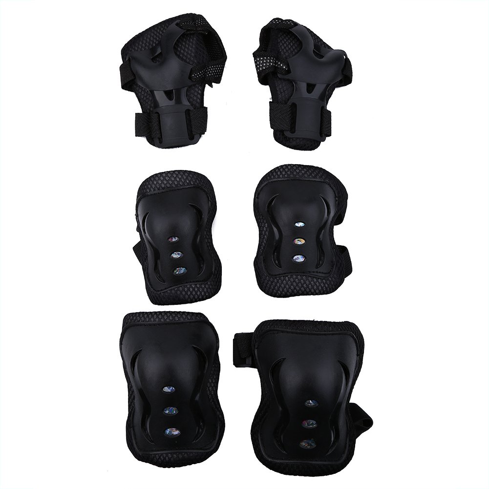 VGEBY Kids Protective Gear Set - Knee Pads, Elbow Pads & Wrist Guards for Skateboarding, Cycling & Scooter Riding (Black) - Outdoor Safety Equipment for Boys & Girls - Perfect for Skate Parks, Bike Trails & Playground Adventures