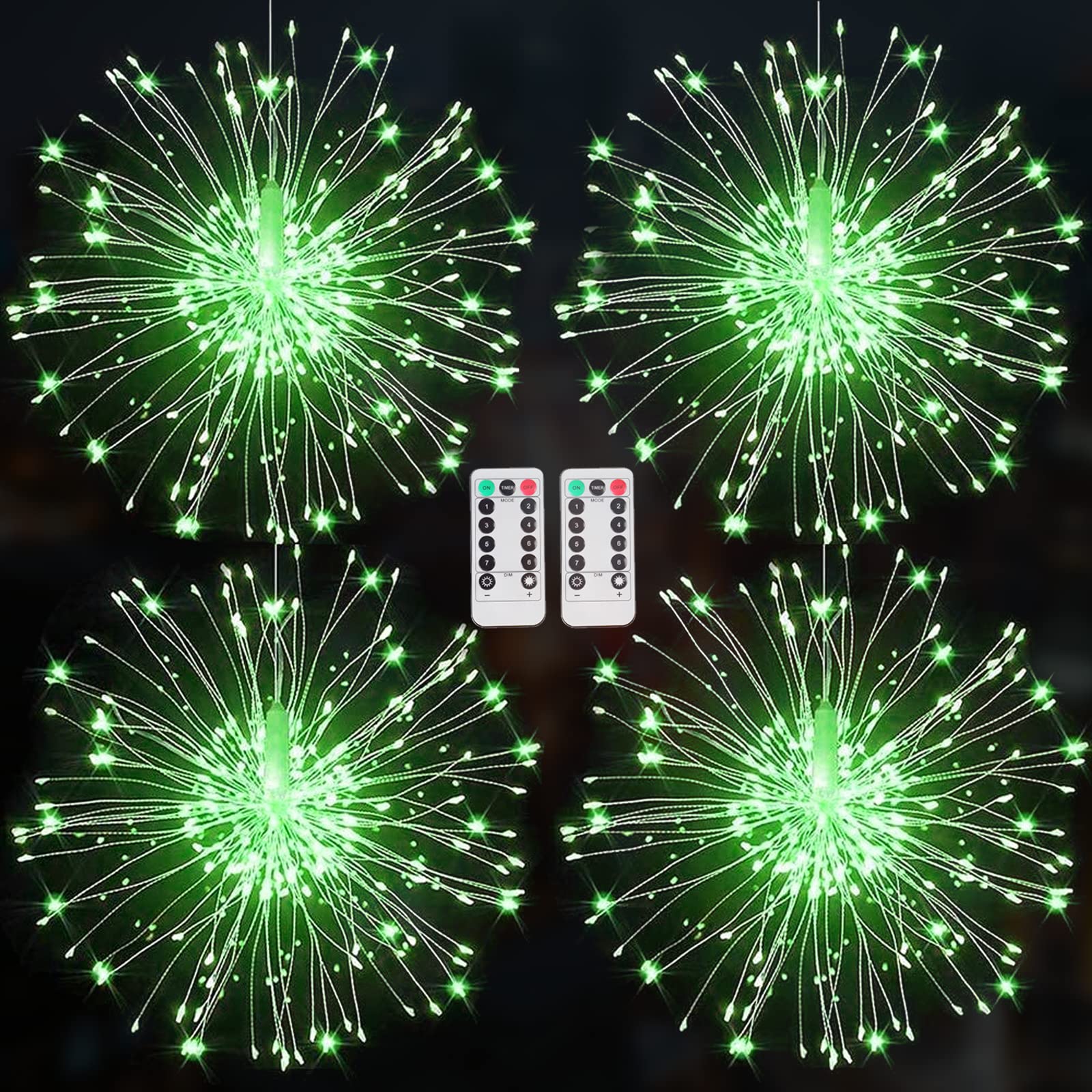 MIDDIA 4-Pack Firework Lights - Outdoor Christmas Tree Decorations, Wedding Hanging Star Lights, Fairy Sparkler Starburst String Lights for Diwali, Garden Parties & Holiday Celebrations | Perfect for Indoor/Outdoor Decor, Backyard Events & Festive Atmosphere