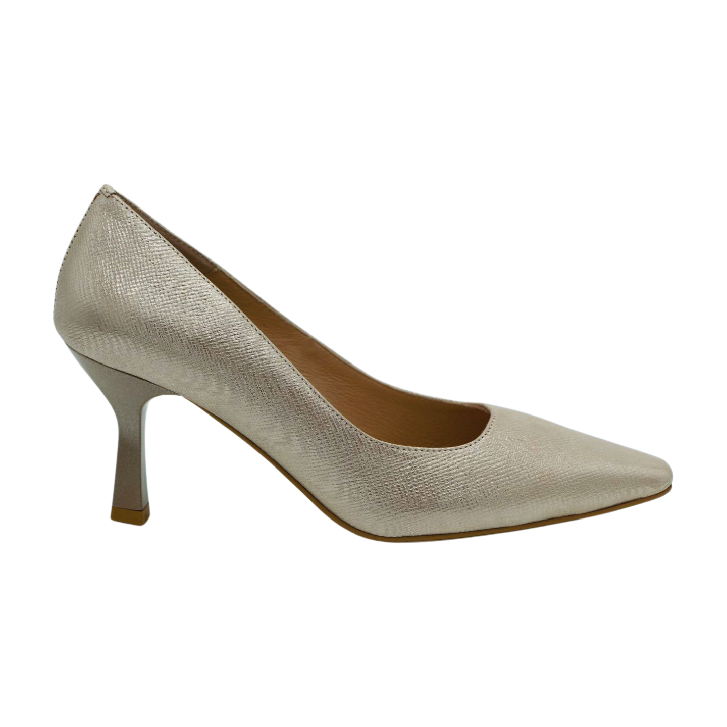 FABUCCI Women's Cream Gold Shimmer High Heel Court Shoes for Party, Wedding & Evening Events - Elegant Pumps with Comfortable Heels for Dressy Occasions