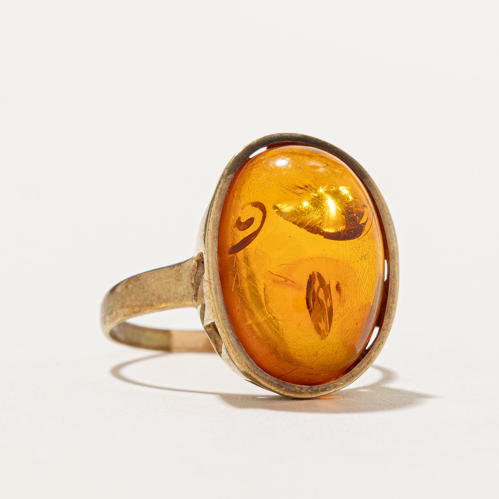 5.00ct Amber Cocktail Ring for Women - Size 9.75 - Vintage Style Statement Jewelry for Parties, Weddings & Evening Events