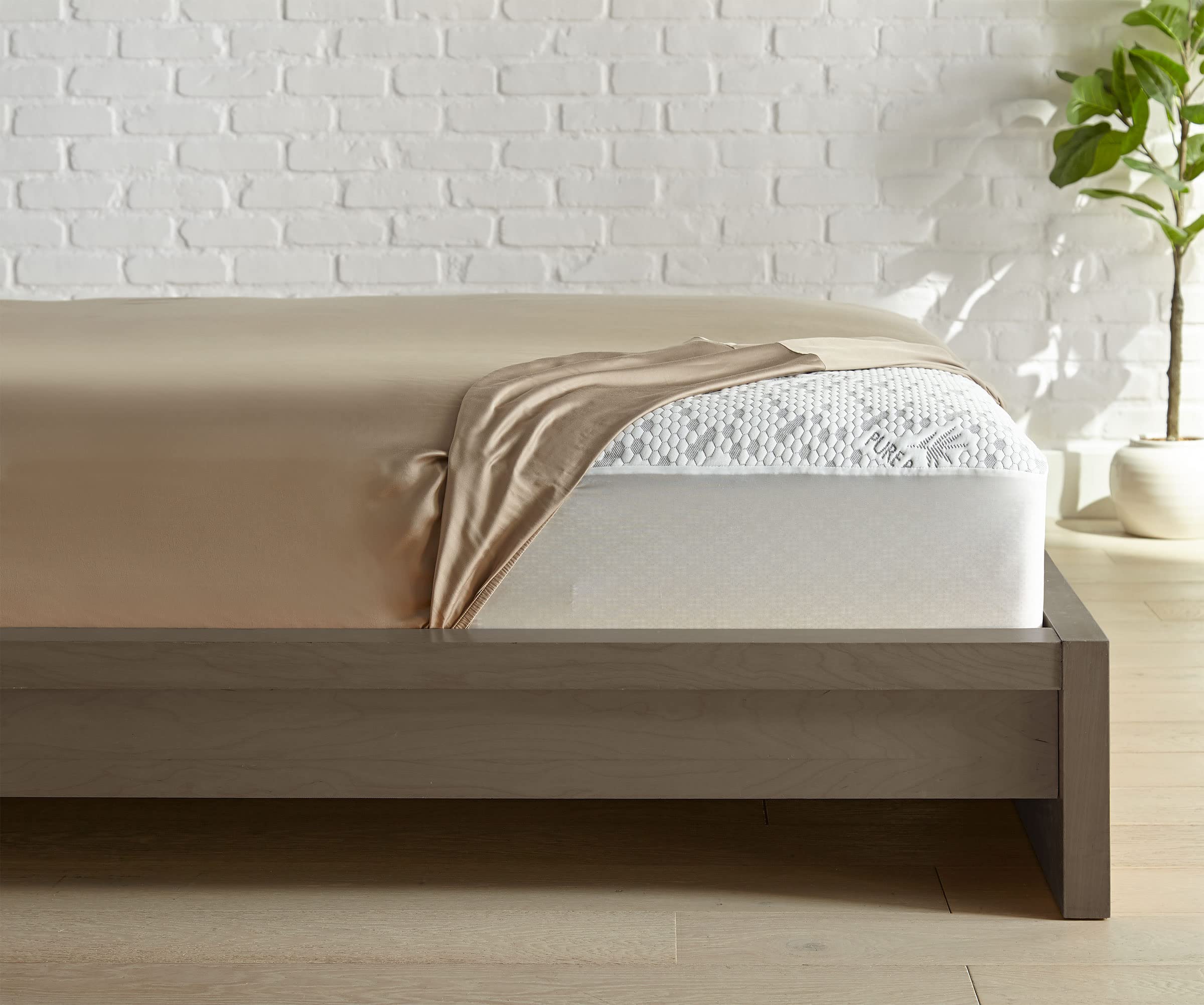 PURE BAMBOO California King Mattress Protector - Waterproof, Breathable Bamboo Charcoal Fiber Cover | Protects Against Moisture, Spills & Stains | Ideal for Allergy Sufferers & Hot Sleepers (California King Size)