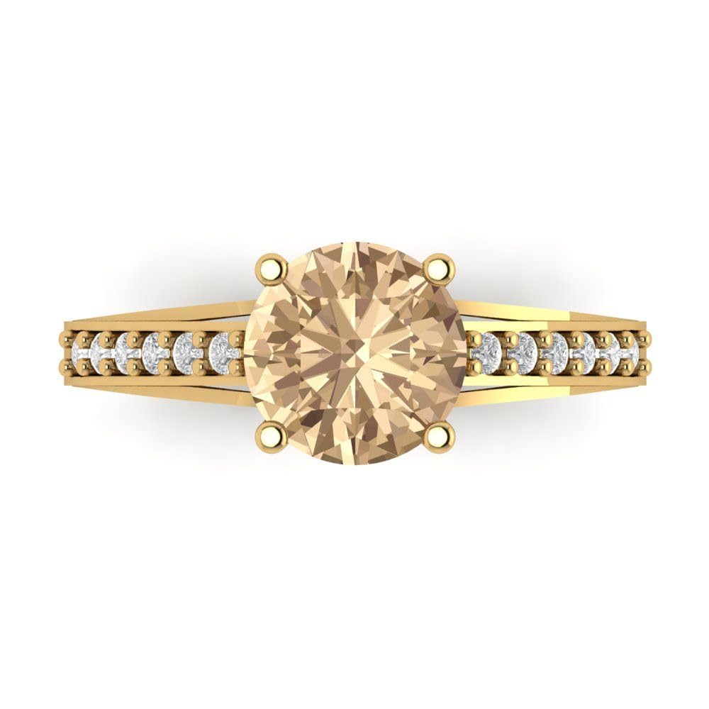2.21ct Yellow Moissanite Engagement Ring - 14k Gold for Bridal & Anniversary