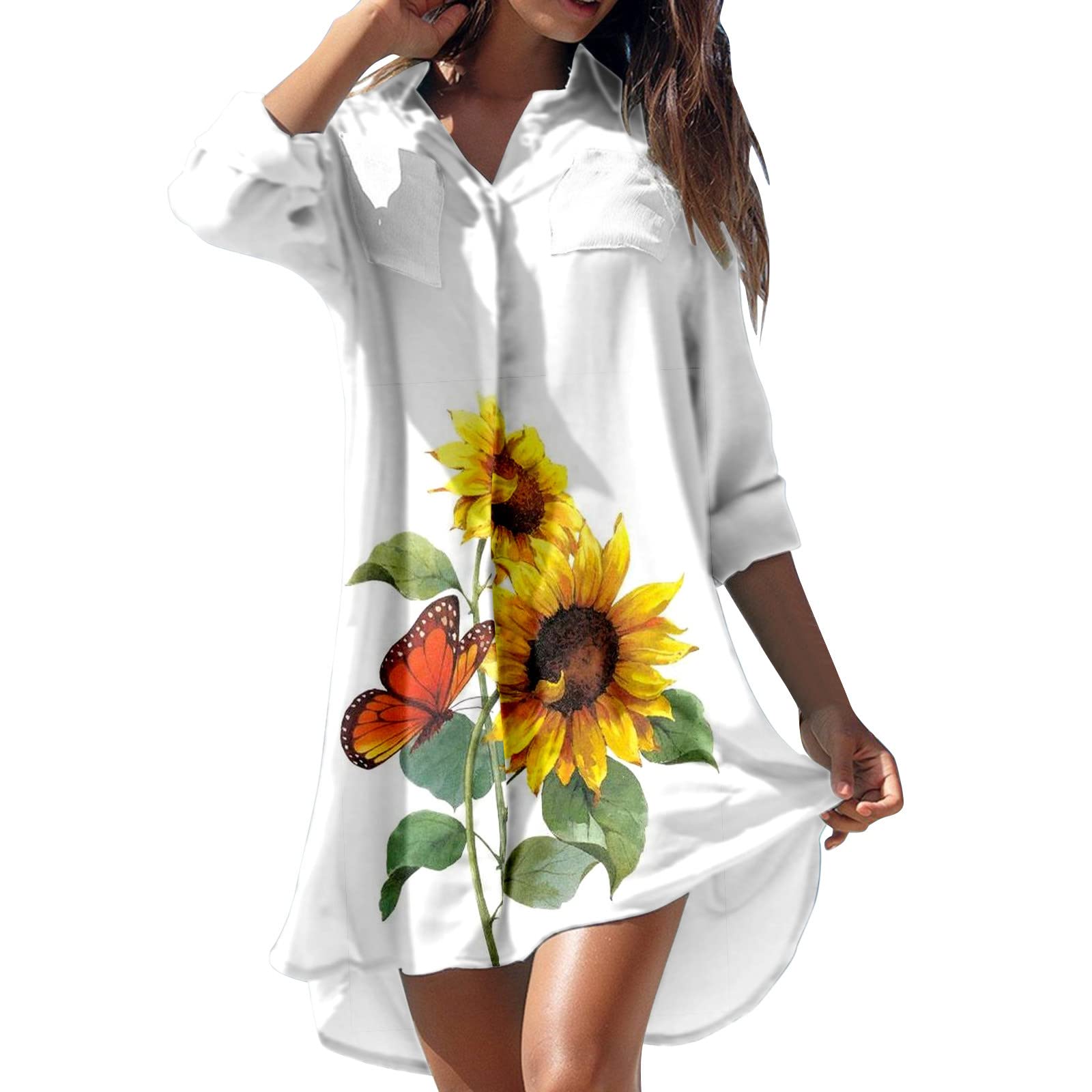 Women's NBSLA Party Shirt Dress - Casual Wedding Guest Dress, Spring & Summer Flowy Gown - Perfect for Bridal Showers, Beach Weddings & Date Nights