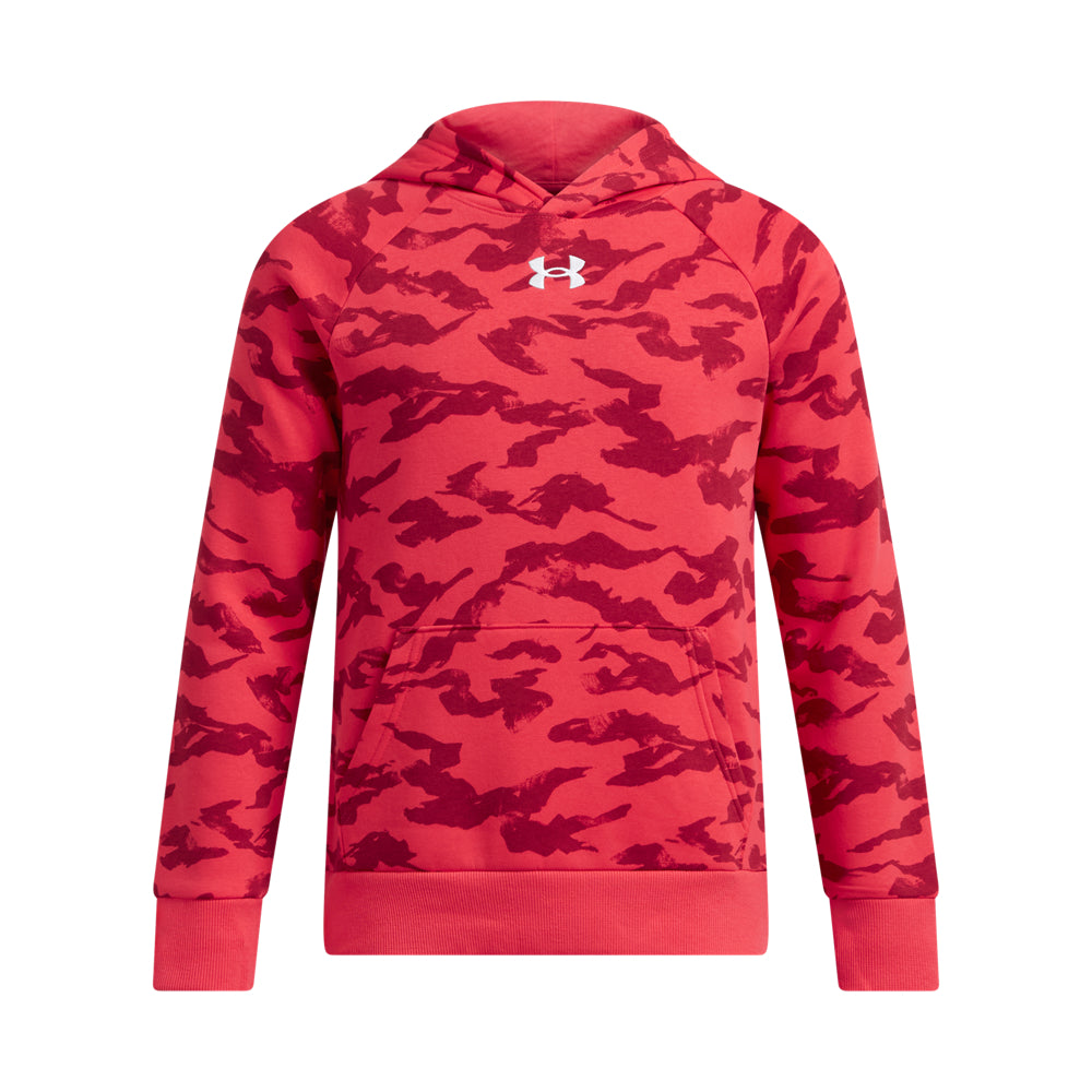 Under Armour Youth Rival Fleece Print Hoodie for Boys - Warm & Comfortable Pullover for School, Sports & Outdoor Activities