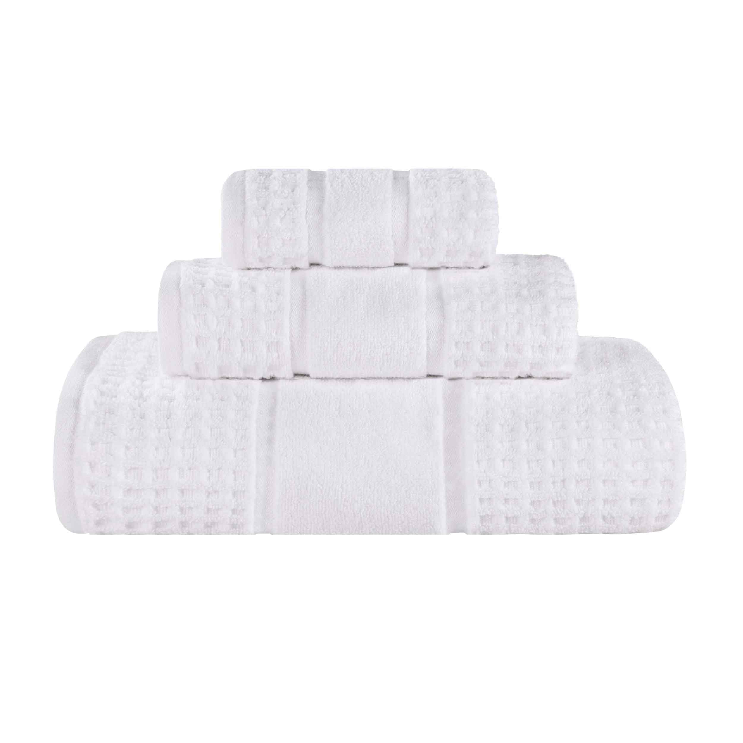Premium Zero Twist Cotton Waffle Honeycomb Bath Towel Set - Ultra Soft & Highly Absorbent 3-Piece Set for Spa, Bathroom & Luxury Home Use