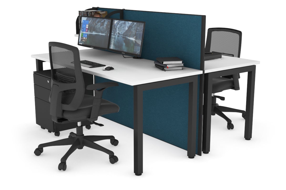 Horizon Quadro 2-Person Office Workstation Bench with Square Legs - 70.9