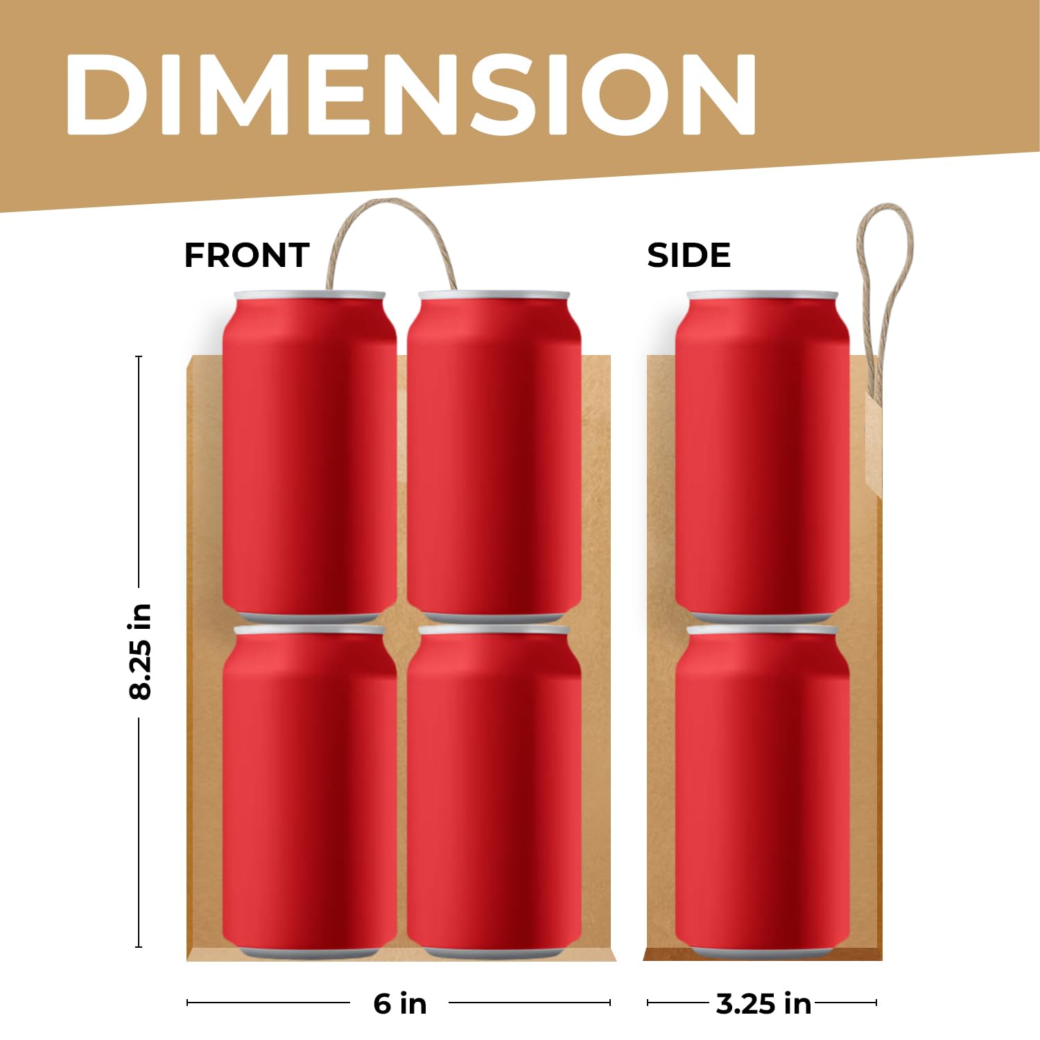 Rosmonde 400 Pack Brown Kraft Bags with Handles - Biodegradable & Heavy Duty for Retail & Gifts