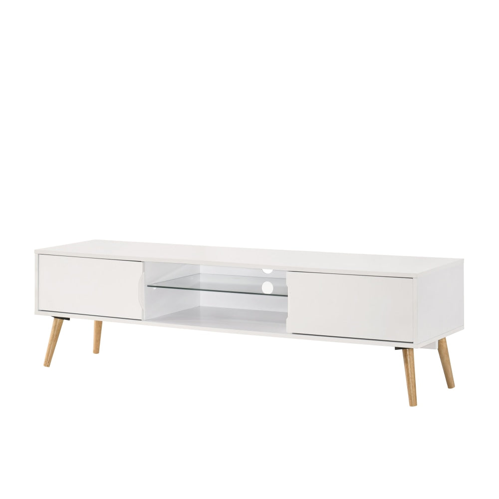 Avent TV Stand Entertainment Center with 2 Drawers - 160cm White Oak Wood Media Console for Living Room, Bedroom & Home Theater Setup