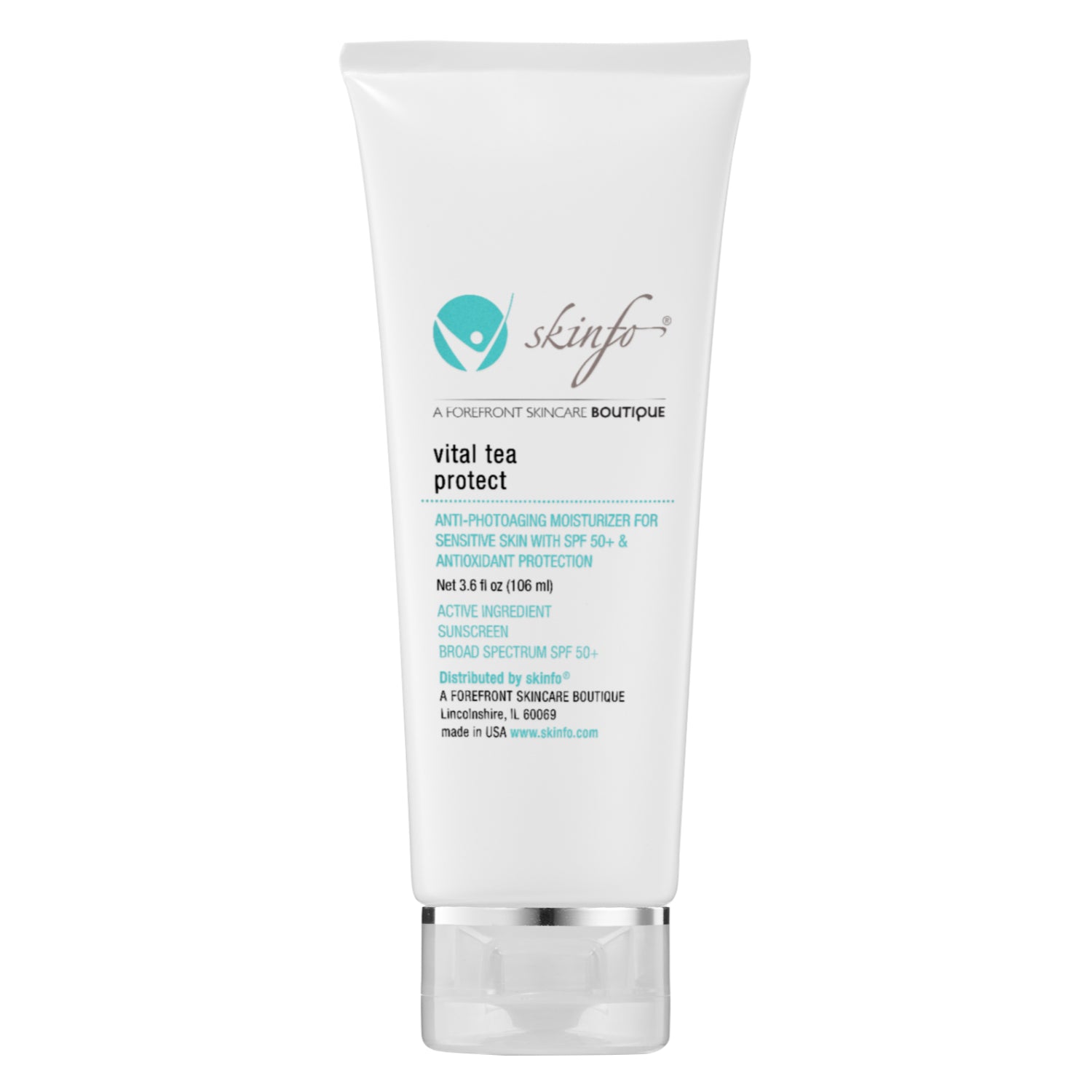 Skinfo Vital Tea Protect SPF 50+ Sunscreen - Broad Spectrum UVA/UVB Protection, Antioxidant-Rich Tea Extract Formula for Daily Face & Body Use | Perfect for Outdoor Activities, Beach & Travel