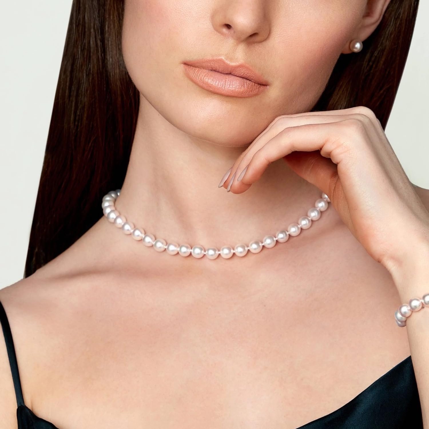 14K Gold Akoya Pearl Jewelry Set - Necklace, Bracelet & Earrings for Women | Wedding & Party Wear