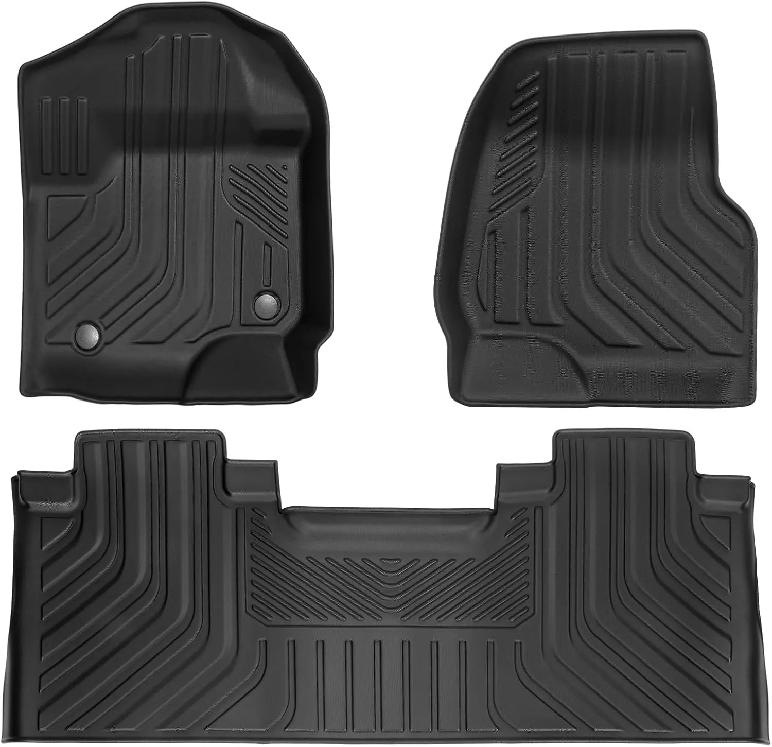 WEIZE All-Weather Floor Mats for 2017-2024 Ford F-250 & F-350 SuperCrew Cab - Heavy Duty Rear Set with Under Seat Storage | 3-Piece Set | Perfect for Off-Roading, Work Trucks & Family Adventures
