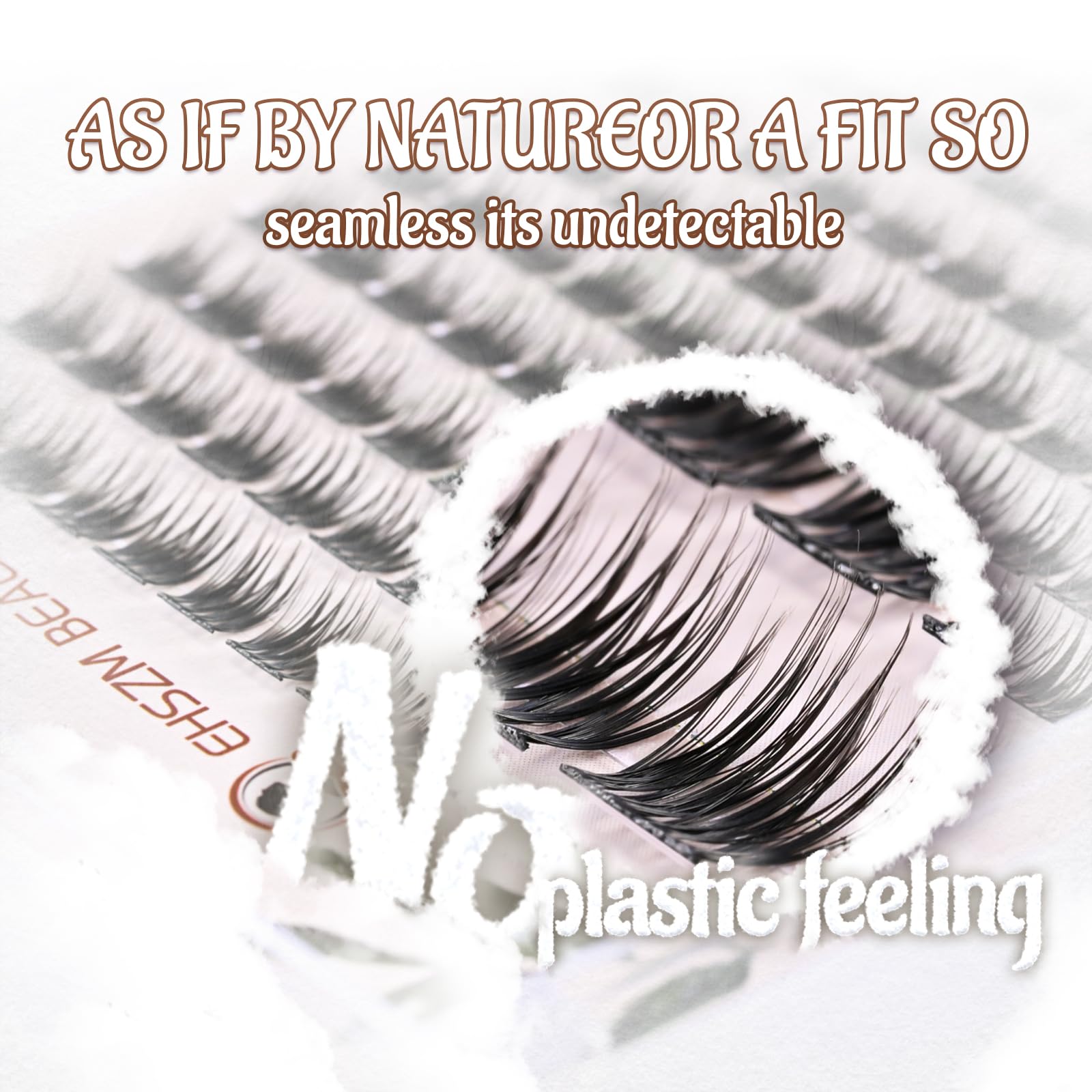 **Ehszm Beauty Upgraded 8mm C Curl Natural Lash Clusters - No Plastic Feel, Wispy Eyelash Extensions, Ultra-Soft Individual Lashes with Thin Band, Long-Lasting & Comfortable - Perfect for Daily Wear, Parties & Special Occasions**
