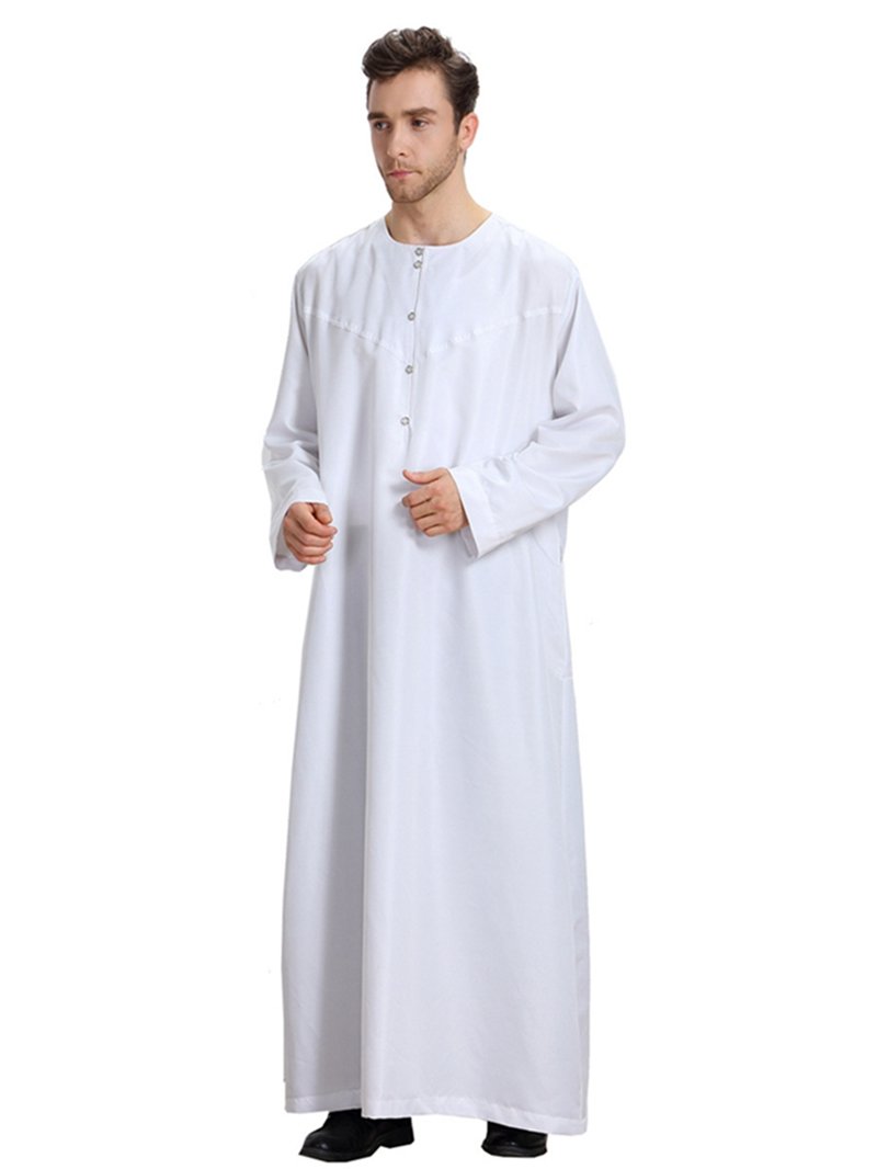 Authentic Arab Muslim Thobe for Men - Traditional Islamic Middle Eastern Clothing from Dubai - Perfect for Eid, Weddings & Mosque Prayers