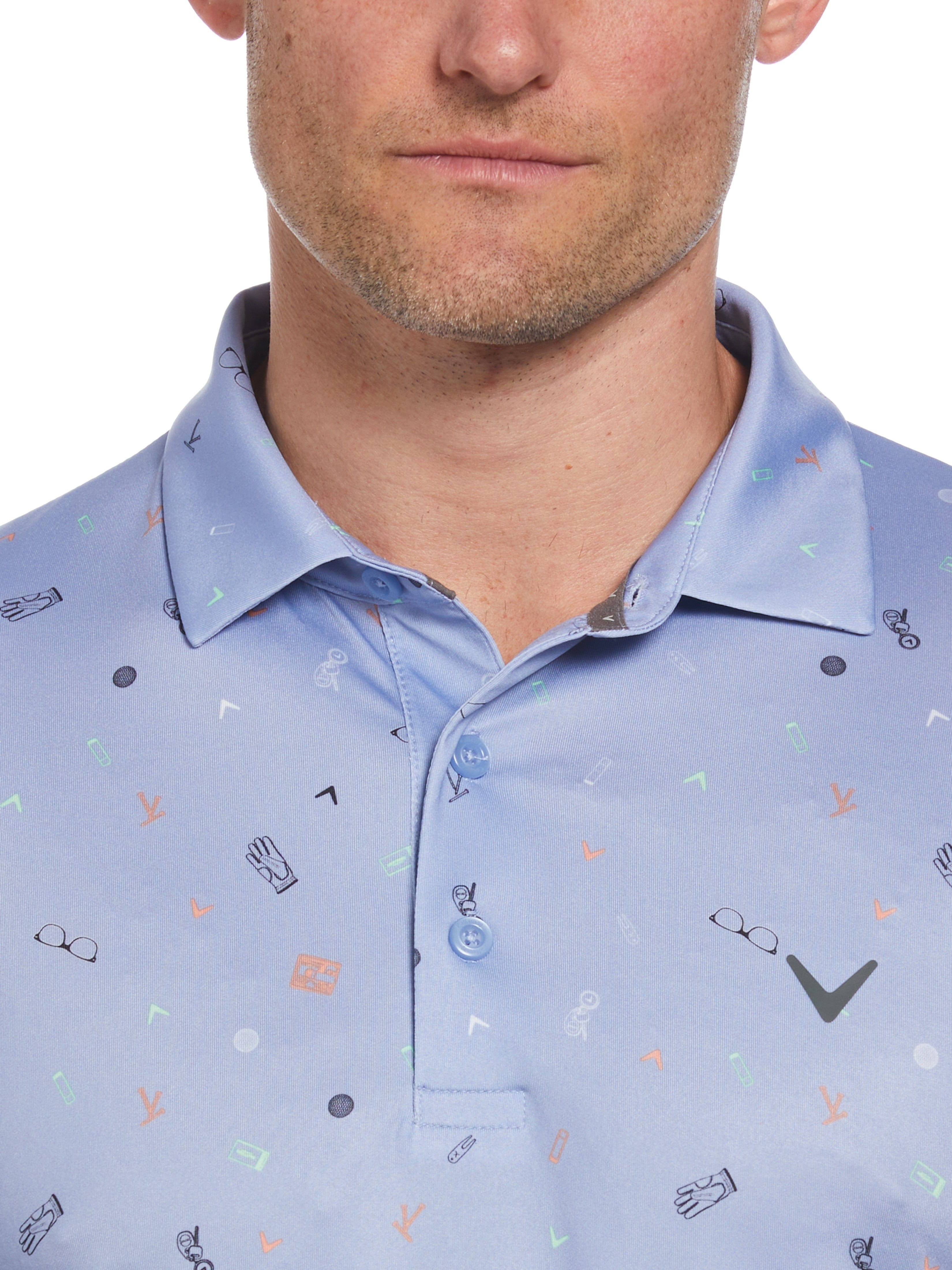 Men's Golf Polo Shirt with Essentials Print - Comfortable & Stylish for Golfing, Casual Wear & Outdoor Activities