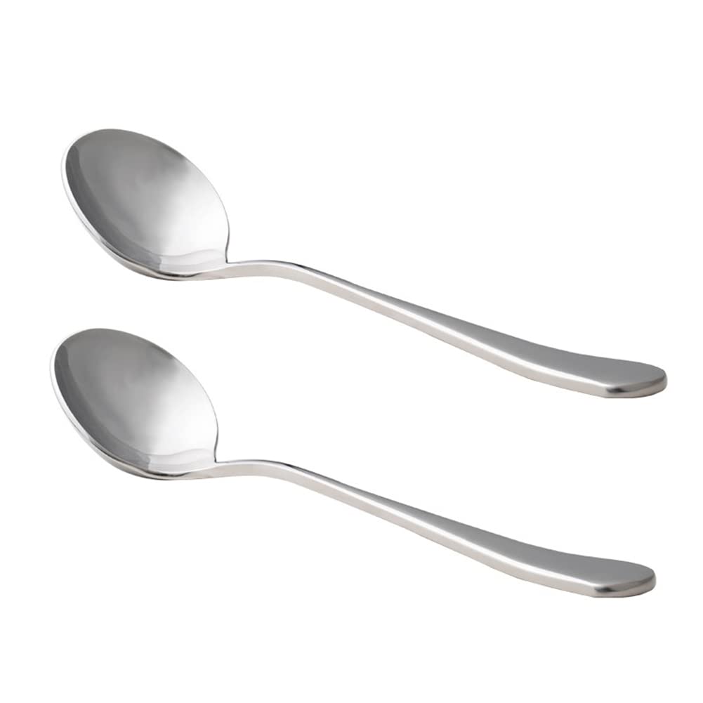 Professional Coffee Cupping Spoon Set of 2 - Round Stainless Steel Coffee Tasting Spoon for Roasters & Baristas - Perfect for Coffee Cupping, Brewing & Tasting Sessions - Silver