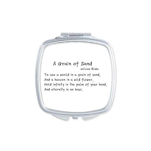 DIYthinker Famous Poetry Quote A Grain of Sand Mirror - Portable Compact Pocket Makeup Mirror with Double Sided Glass - Perfect for Travel, Purse & Everyday Touch-Ups