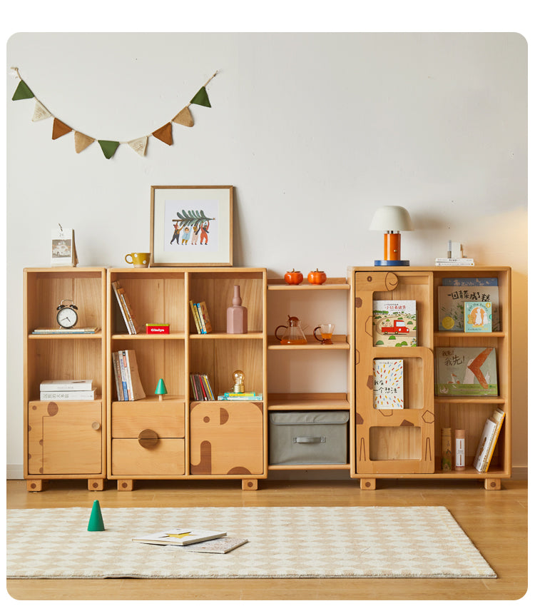 Sturdy Oak Solid Wood Multi-Layer Kids Bookcase - Durable Children's Bookshelf for Bedroom, Nursery & Playroom Organization