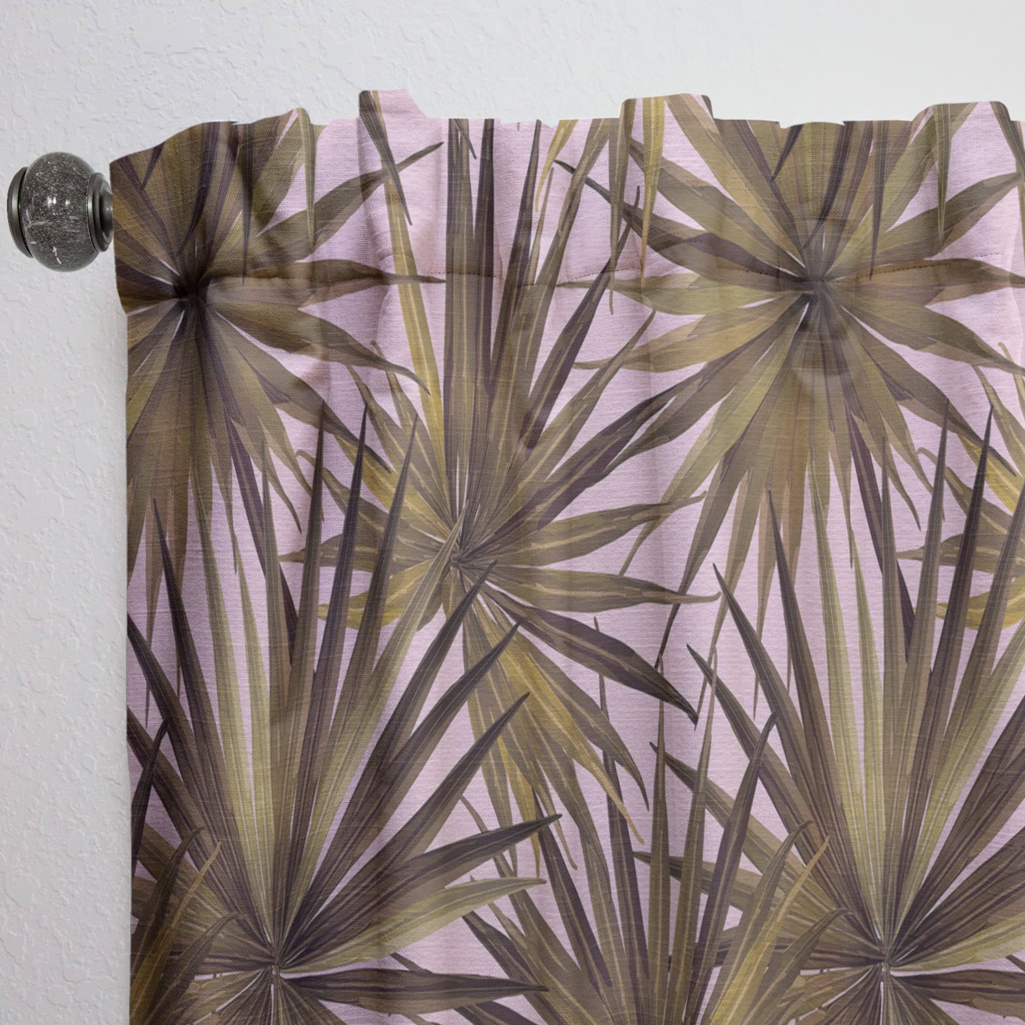 DesignQ Tropical Leaves Pink Blackout Curtains - Thermal Insulated Single Panel 52x90 Inches - Elegant Window Treatments for Bedroom & Living Room - Perfect for Privacy, Light Control & Energy Savings