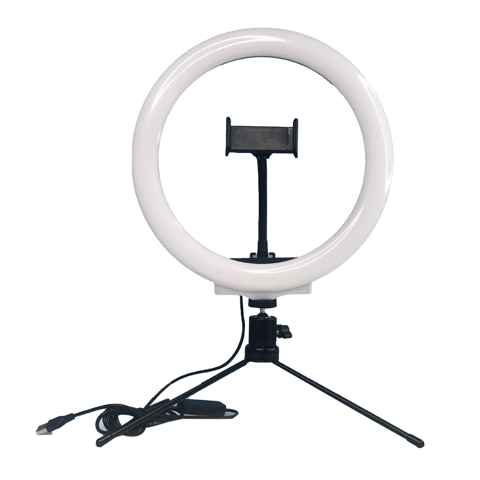 10 Inch Ring Light with Tripod Stand & Phone Holder - USB Powered Selfie Light for Photography, Video Recording, TikTok Live Streaming, Zoom Meetings - Perfect for Content Creators, Vloggers & Home Office Use