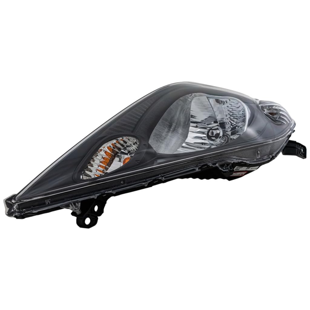 2009-2014 Honda Fit Passenger Side Headlight Assembly - Black Housing with Bulbs, DOT Certified (Replaces HO2503138) | CarLights360 | Perfect for Night Driving & Foggy Conditions