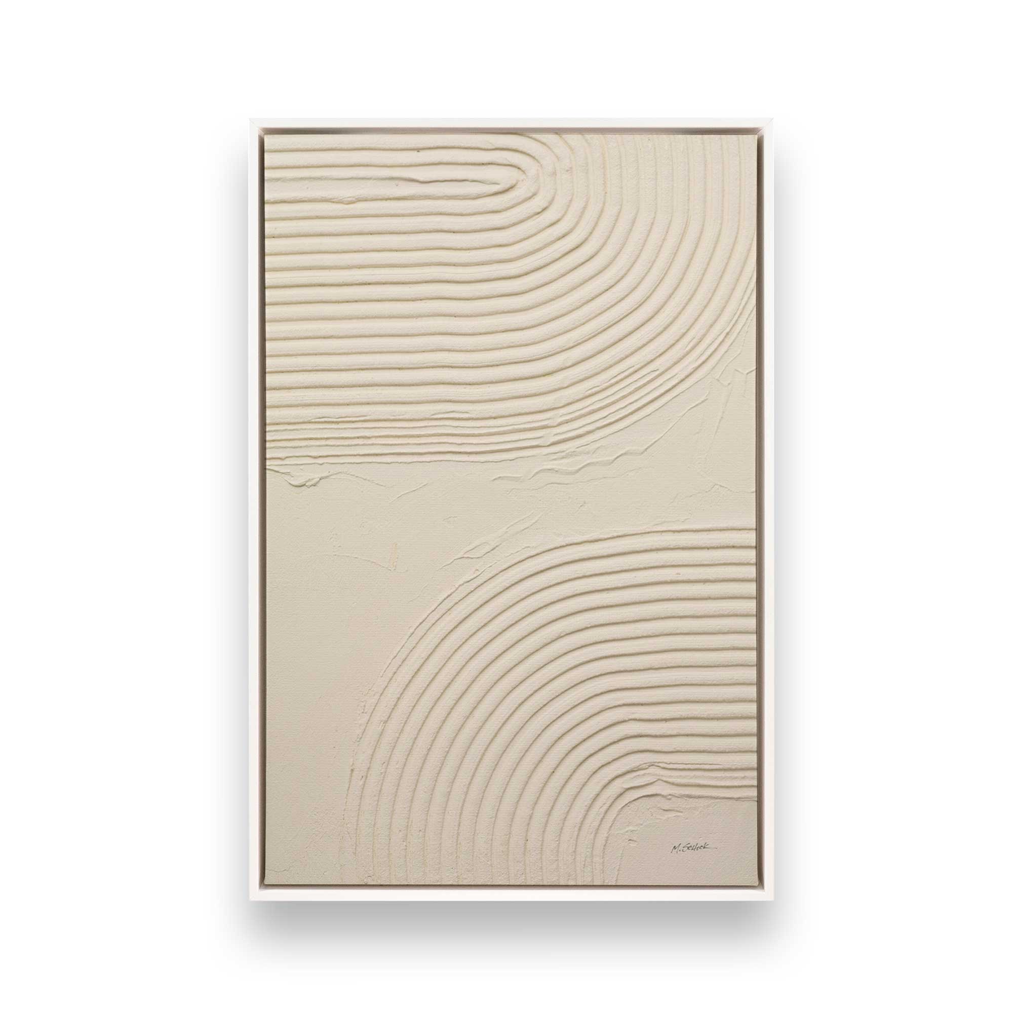 Echoed Curves in Beige II - Modern Abstract Canvas Wall Art Print for Living Room, Bedroom & Office Decor