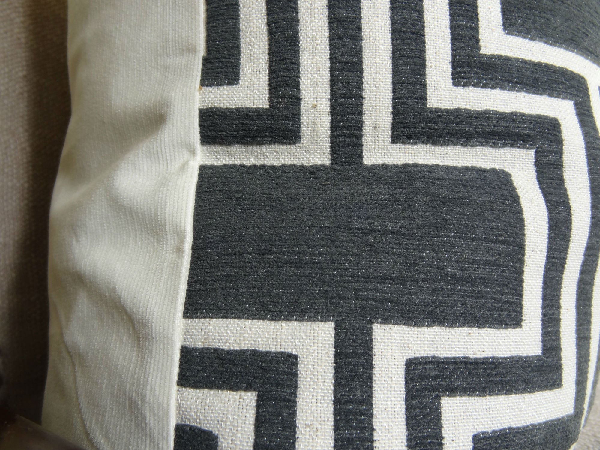 Black Geometric Throw Pillow - Modern Trellis Pattern Decorative Cushion - Handmade in USA - Perfect for Sofa, Bed & Home Decor - 11208