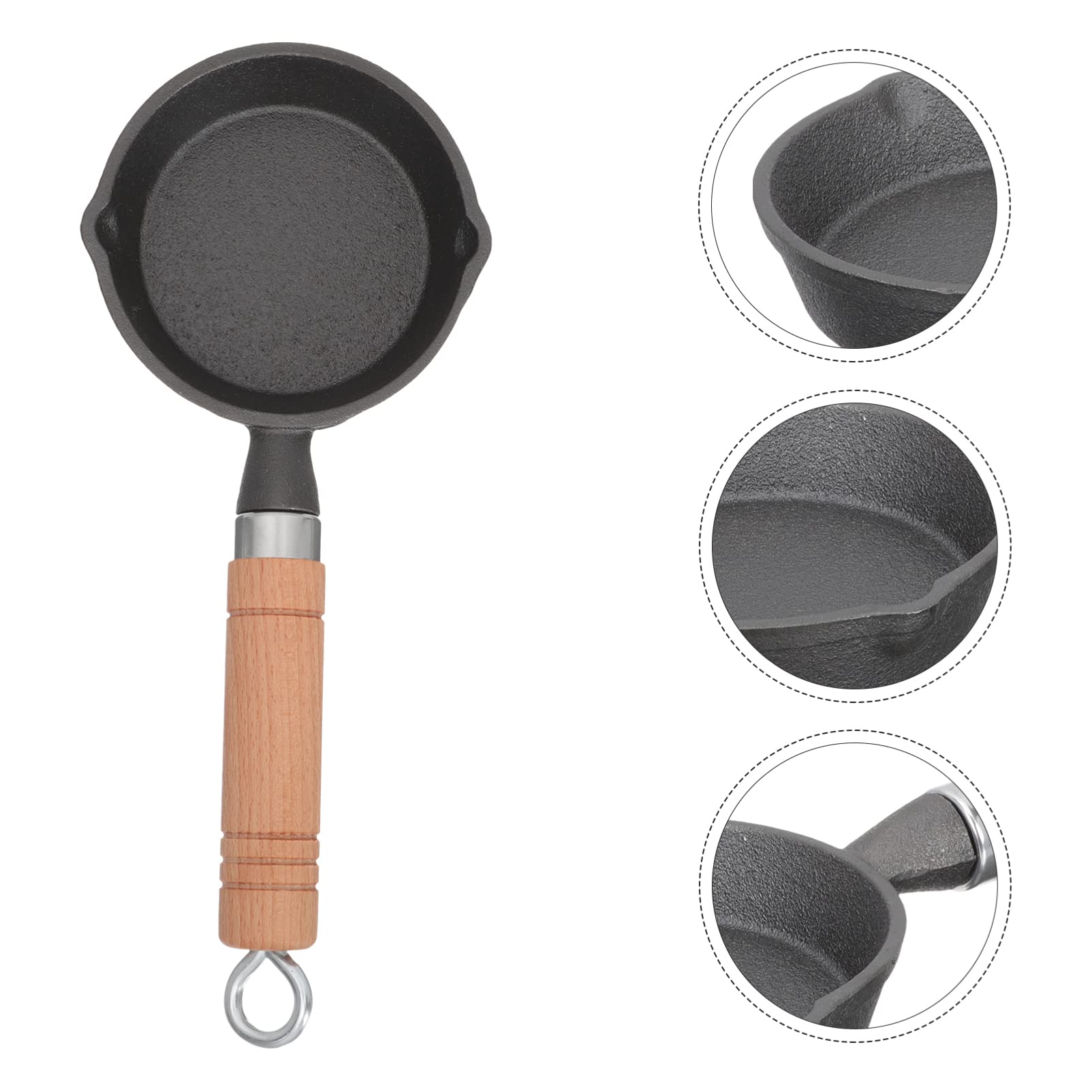 YARNOW Cast Iron Tamagoyaki Pan - Japanese Omelette & Egg Frying Pan with Wooden Handle, Non-Stick Surface for Perfect Breakfast - Ideal for Swedish Pancakes, Skillet Cooking & Sautéing | Great for Home Kitchen & Camping Cooking