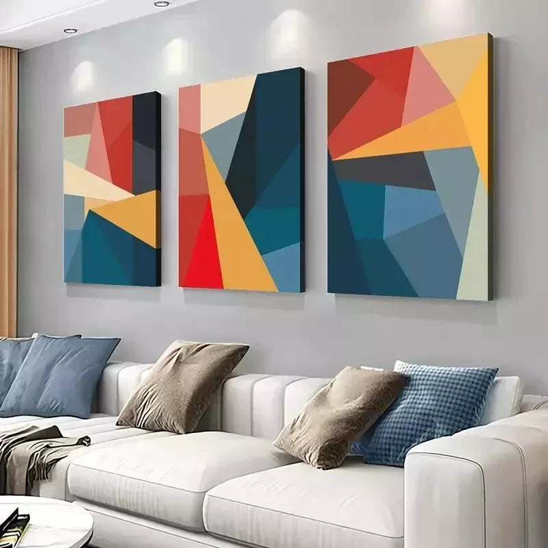 3-Piece Modern Abstract Wall Art Set - Framed Canvas 50x70cm - High Quality Print - 100% Australian Made - Ready to Hang - Perfect for Living Room, Bedroom & Office Decor