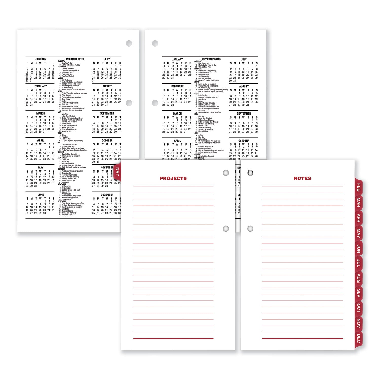AT A GLANCE® 2025 Desk Calendar Refill with Tabs - 3.5
