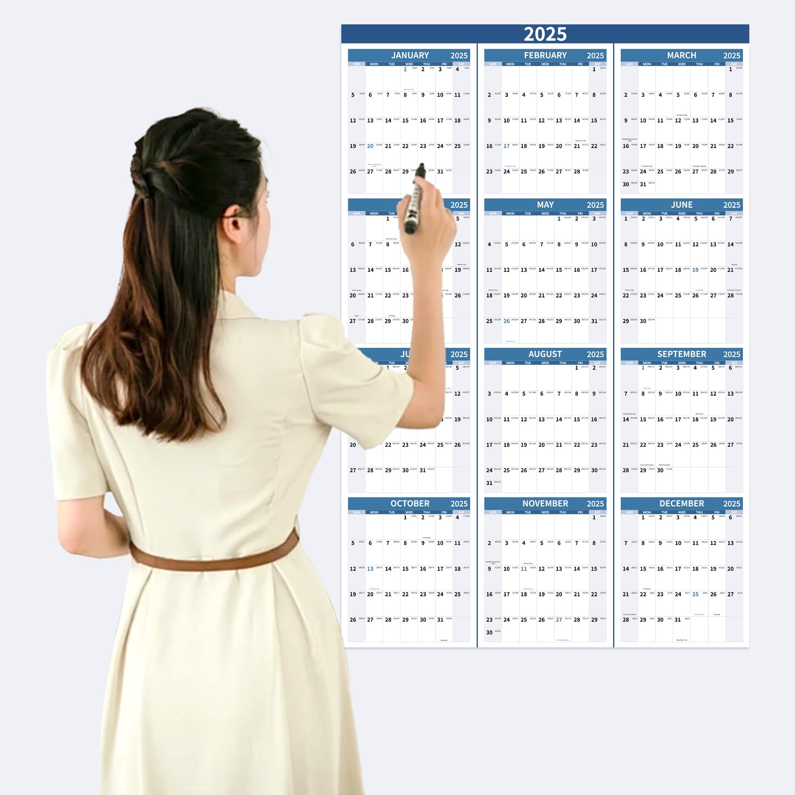 2025 Large Wall Calendar 34.8