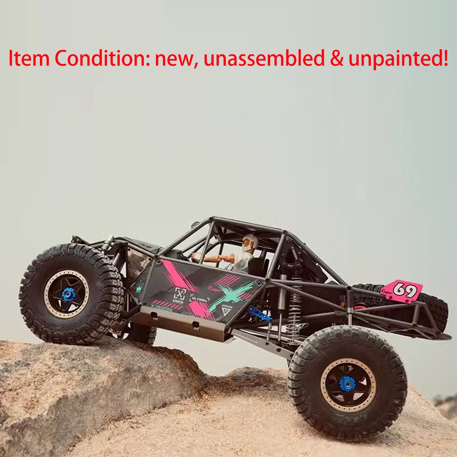 Capo U4 CD1582X 1:8 Scale Remote Control Crawler Car - Unassembled RC Rock Crawler Kit with 2-Speed Transmission for Off-Road Racing & Climbing | DIY Unpainted Model for Hobbyists & Collectors | Perfect for Trail Adventures & Backyard Obstacle Courses