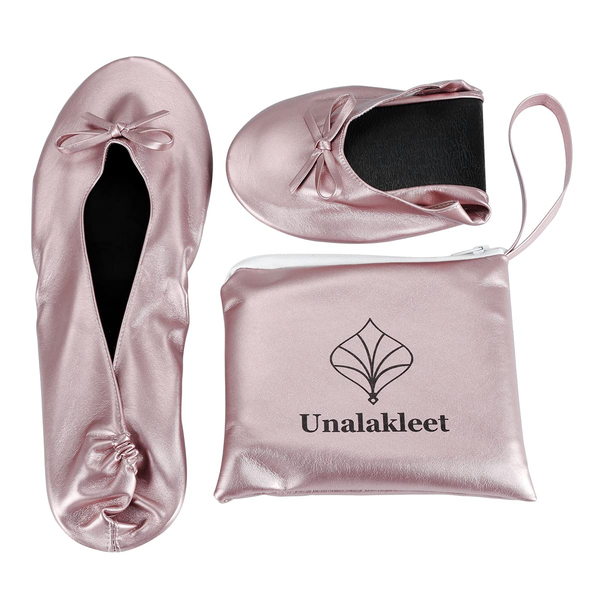 Unalakleet Foldable Ballet Flats - Roll Up Slipper Pouch for Women | Comfortable Wedding Shoes for Brides, Bridesmaids & Guests | Perfect for Travel, Beach & Home Use