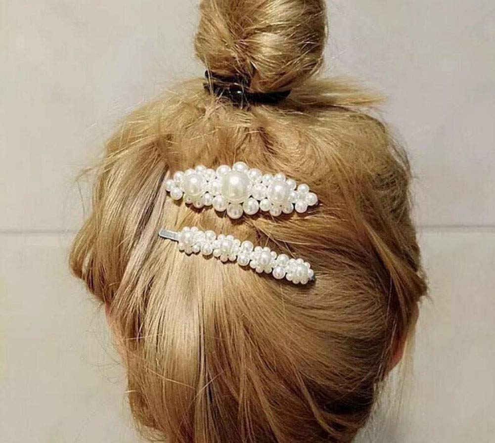 4PCS Women's Fashion Alloy Hair Clips with Faux Pearl - Elegant Bridal Hairpins for Wedding, Party & Daily Use (Gold) - Perfect Hair Accessories for Special Occasions and Everyday Style