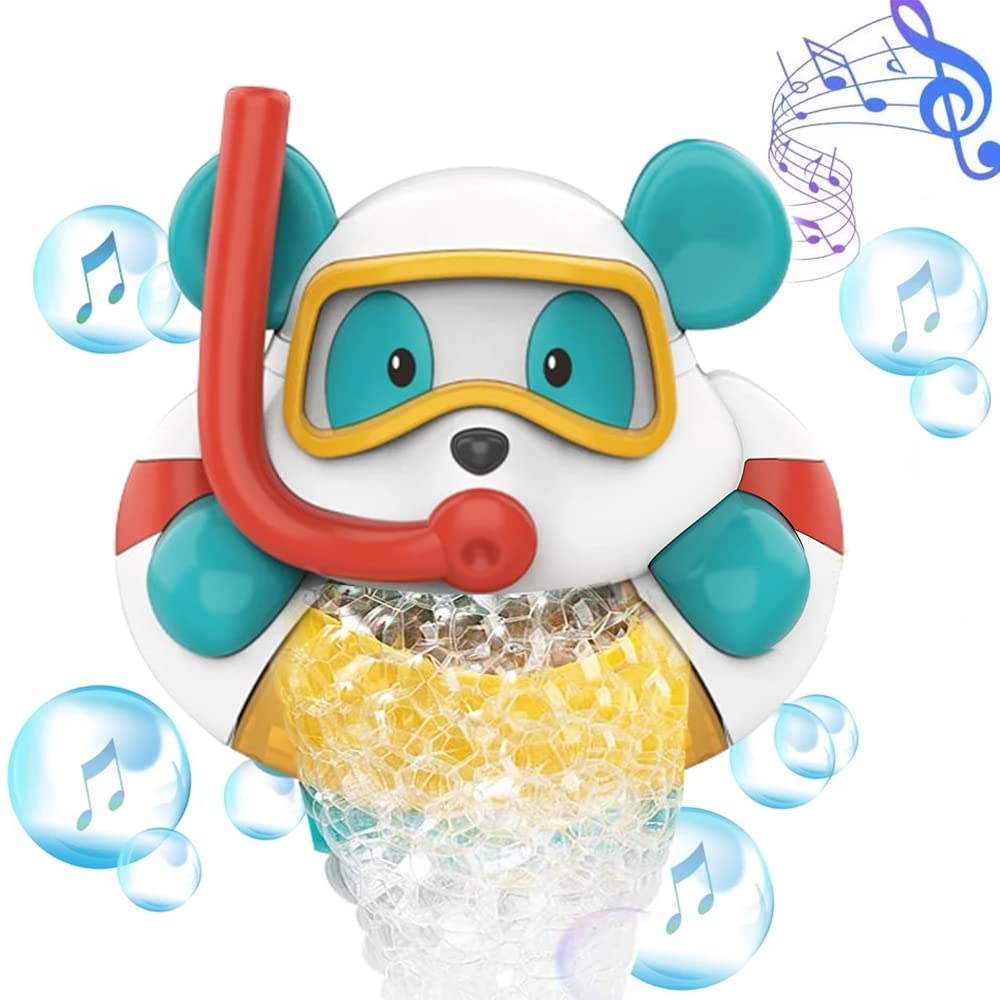 **Bear Bubble Maker for Kids - Foam Blower Machine with Nursery Rhyme Music, Fun Bathtub Toy for Baby & Toddlers - Perfect for Happy Bath Time & Sensory Play**