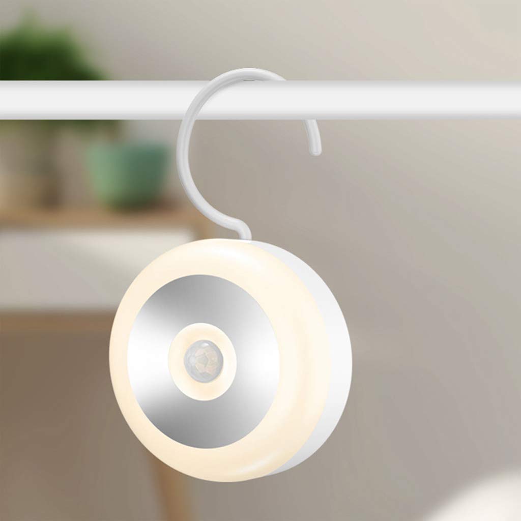 Smart LED Human Body Induction Wall Light - White Indoor Magnetic Motion Sensor Night Light for Hallway, Bedroom, Bathroom & Staircase Lighting