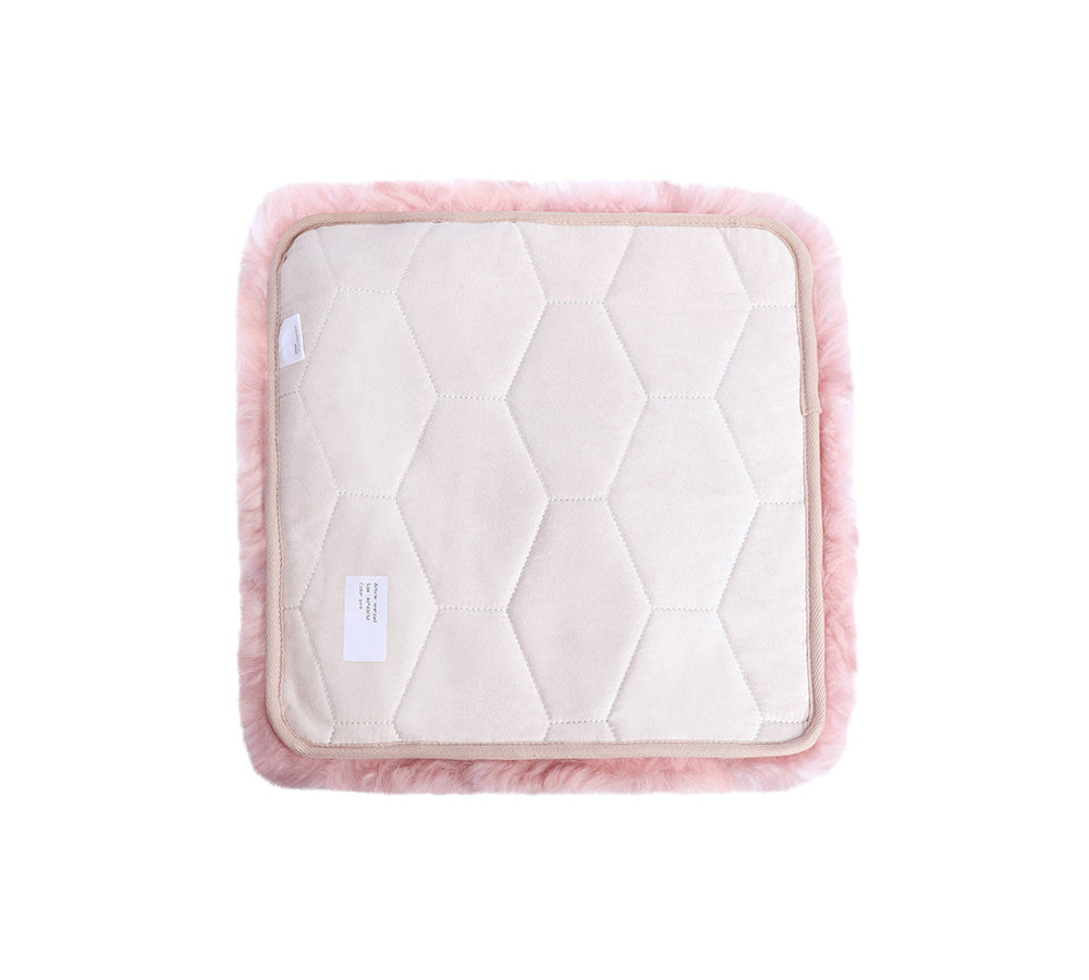 Premium Square Australian Sheepskin Wool Seat Pad 40x40cm - Soft & Comfortable Car Seat Cushion for Office Chair, Home, and Travel Use