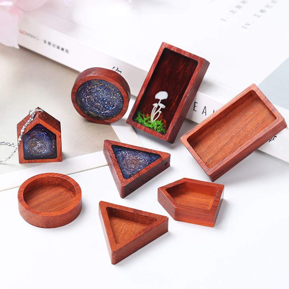 5pcs Wood Frame Epoxy Jewelry Molds for Necklace Pendants - DIY Resin Crafting, Handmade Jewelry Making, Gift Making Supplies