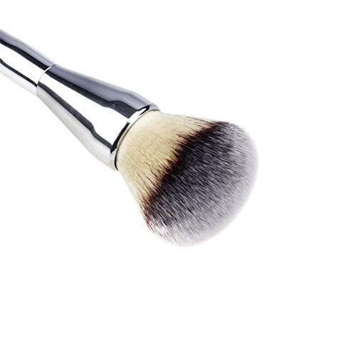 MeeTo 1 Piece Soft Bristle Makeup Brush for Blush & Powder - Silver | Professional Cosmetic Tool for Flawless Face Makeup Application | Perfect for Daily Use, Travel & Professional Makeup Kits